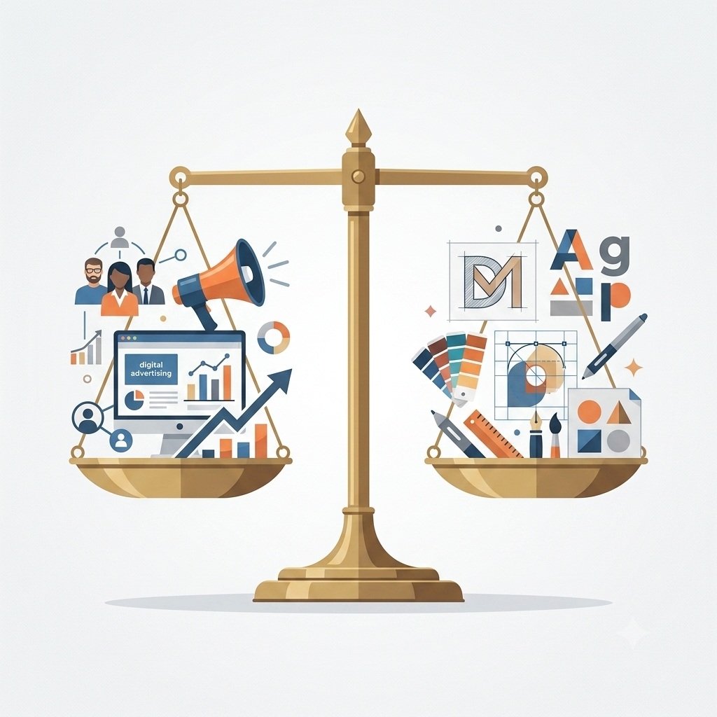 Many small business owners ask: Should I invest more in marketing or in design?
The simple answer is that successful businesses need both.
Marketing helps people discover your business, while design helps them understand it, trust it, and remember it.